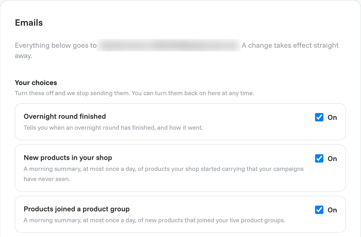 Email settings