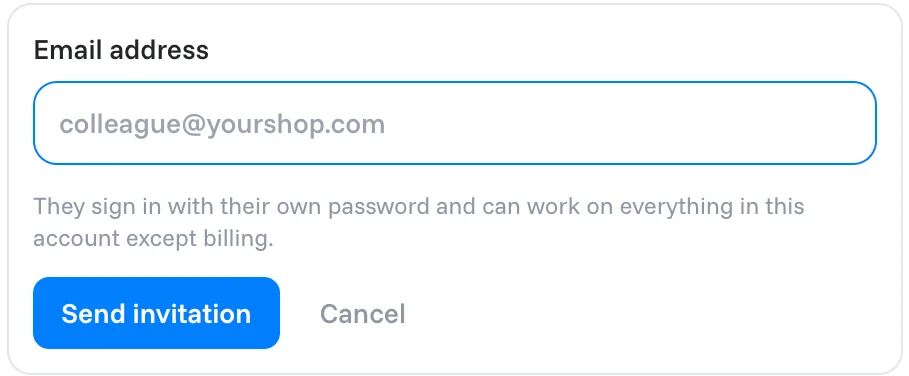 Inviting a user