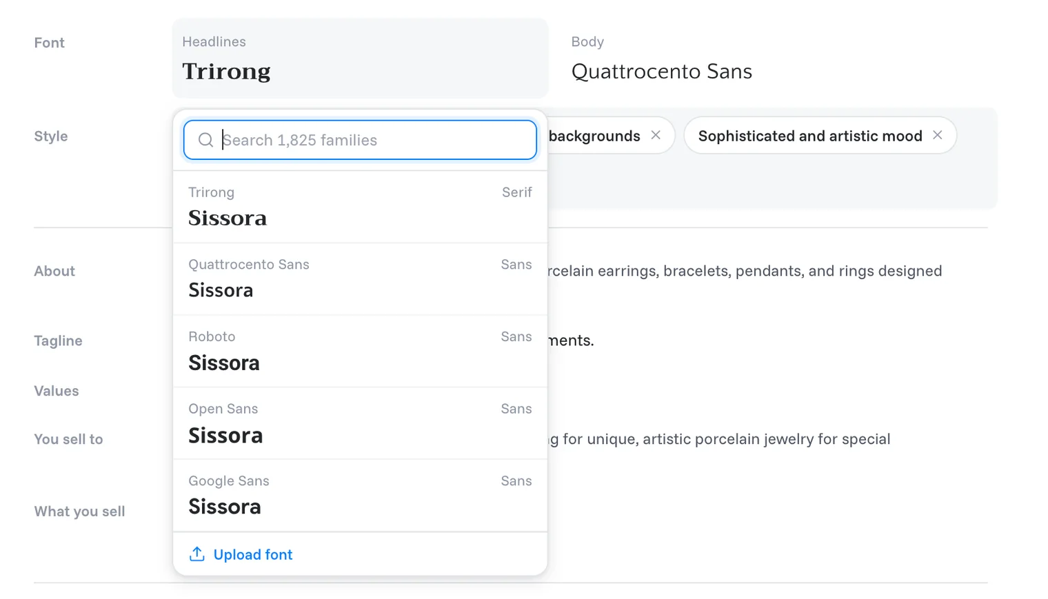 Choosing a font